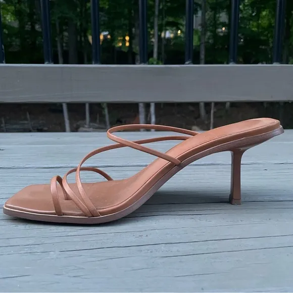 Tony Bianco Danni Strappy Sandal Heel Tan Como Leather Sandals Shoes Size 9