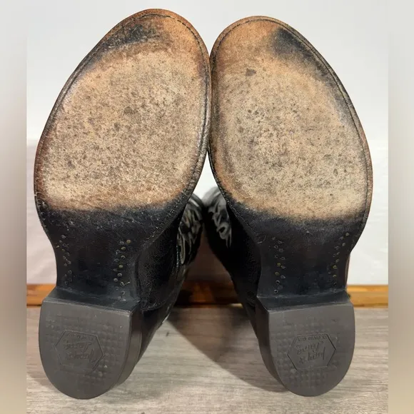 Tony Lama Cowboy Boots Men’s Size 10 EE Black Smooth Ostrich CT871 Western USA
