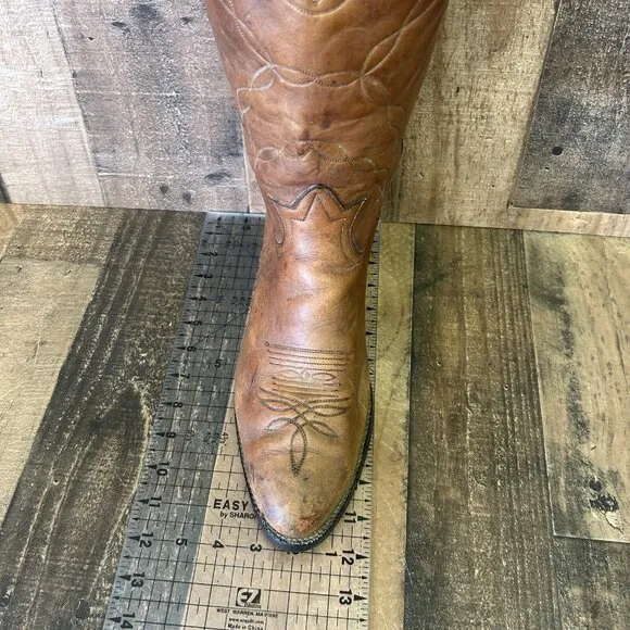 Tony Lama Gold Label Vintage Buckaroo Tall Brown Cowboy Boots Mens 13 D
