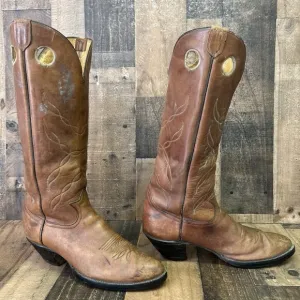 Tony Lama Gold Label Vintage Buckaroo Tall Brown Cowboy Boots Mens 13 D