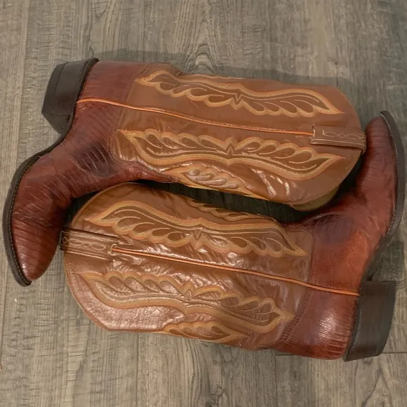 Tony Lama Lizard Cowboy Boots Men's 8.5 EE