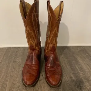 Tony Lama Lizard Cowboy Boots Men's 8.5 EE