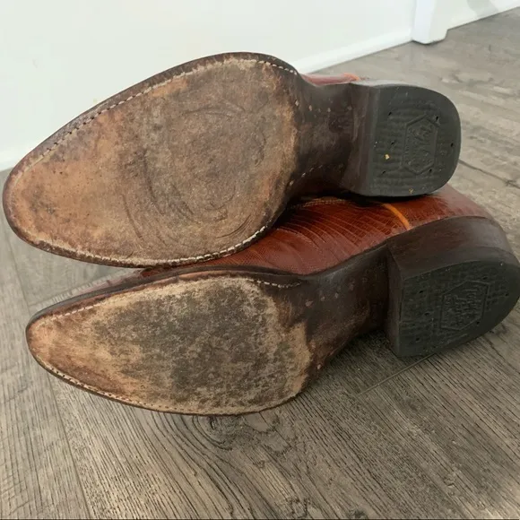 Tony Lama Lizard Cowboy Boots Men's 8.5 EE