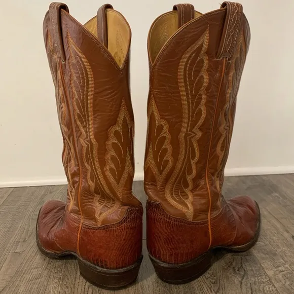 Tony Lama Lizard Cowboy Boots Men's 8.5 EE