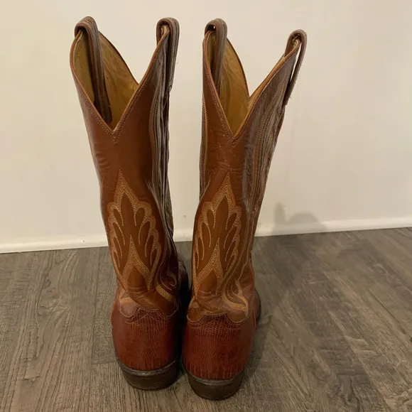 Tony Lama Lizard Cowboy Boots Men's 8.5 EE