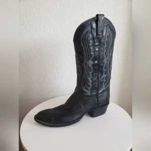 Tony Lama Mens Vintage? Exotic Tiju Lizard Vamp Western Cowboy Boots