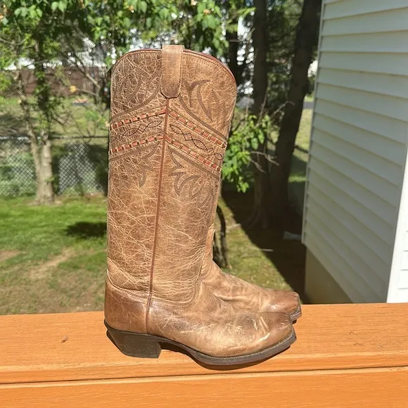 Tony Lama Oak Vaquero VF 3043 Cowboy Tooled Boots