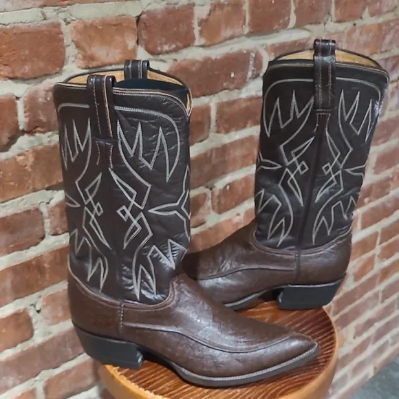 Tony Lama Vintage Algonquin Cowboy Boots Caribou Leather Men’s Size 9.5 D