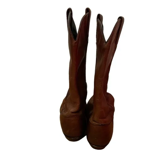 TONY LAMA Vintage Brown Leather Cowboy Boots