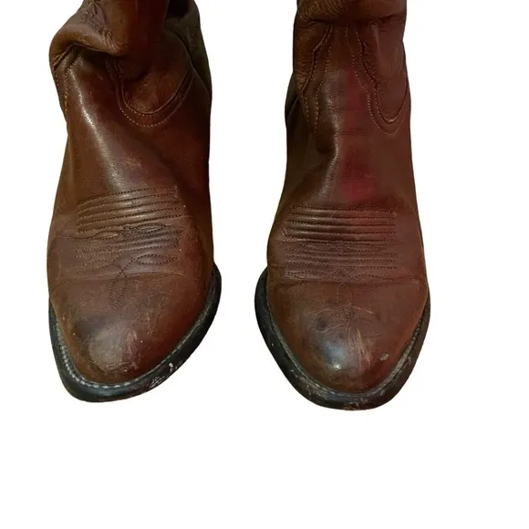 TONY LAMA Vintage Brown Leather Cowboy Boots