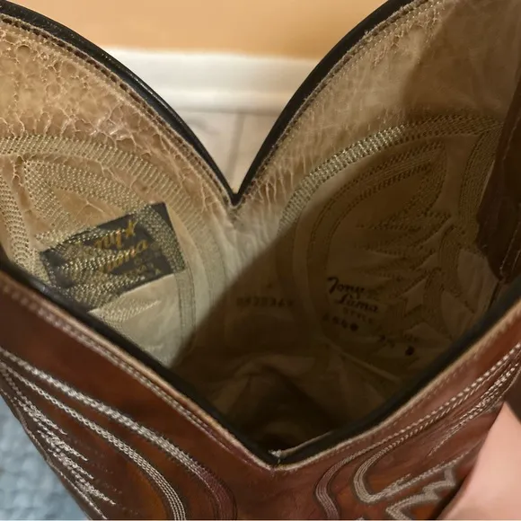 Tony Lama Vintage Reddish Brown Western Cowboy Boots