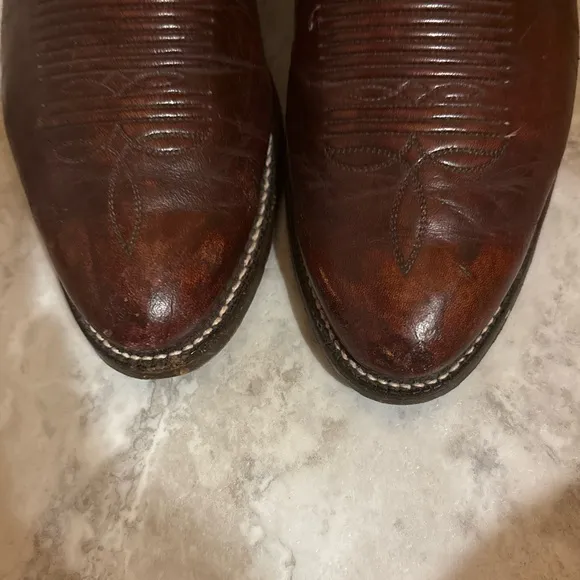Tony Lama Vintage Reddish Brown Western Cowboy Boots