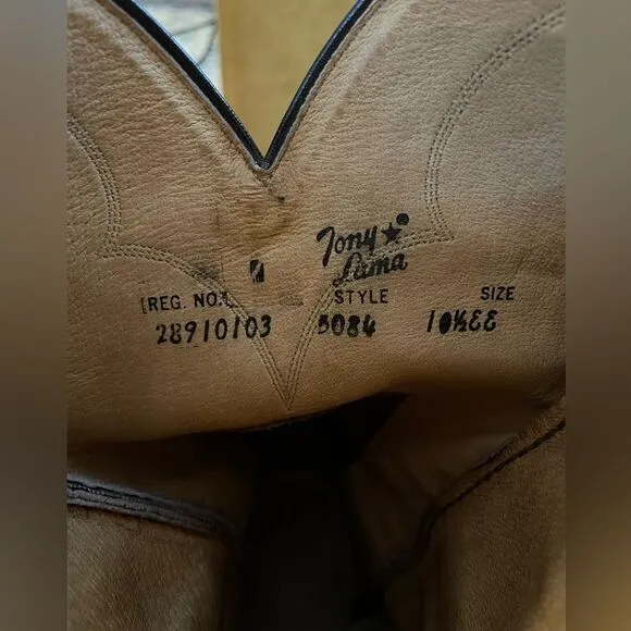 Tony Lama Vintage Cowboy Boots #5084 10.5 EE