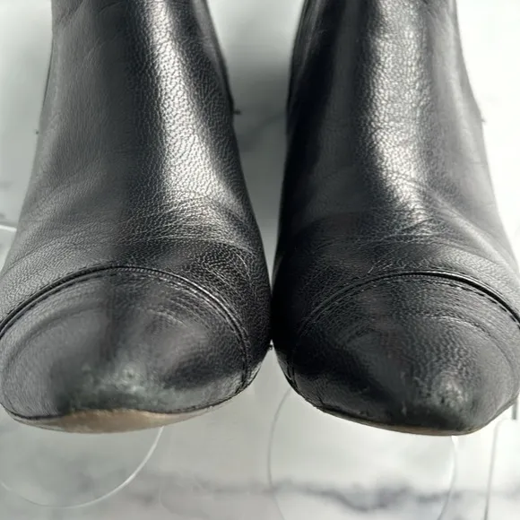 Tory Burch Bernice Black Leather Pointed Toe Ankle Boots Size 7.5M