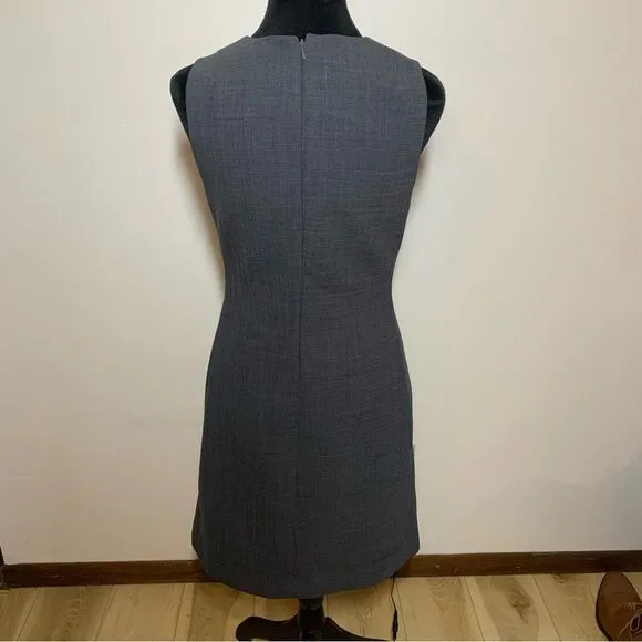 Tory Burch gray sleeveless mini dress wool blend sheath women’s size 4
