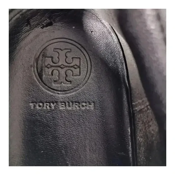 Tory Burch Greer Fashion Sneaker Rhinestone Buckle Satin Leather Black Women's 7