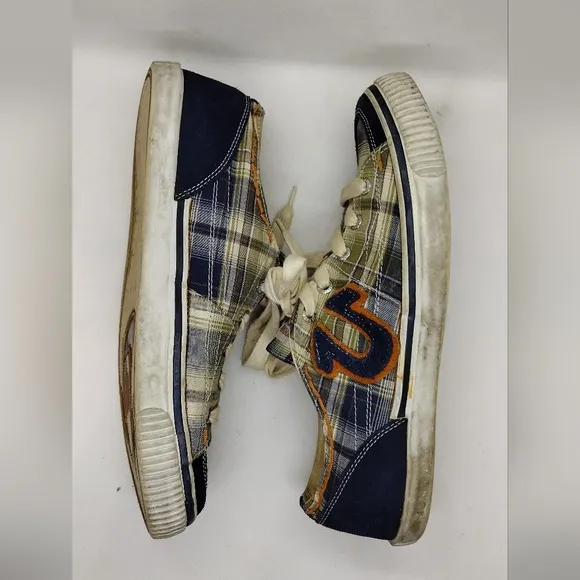 True Religion Plaid Lace Up Trainers Shoes Mens 10.5 Multicolor Boho Retro 90s