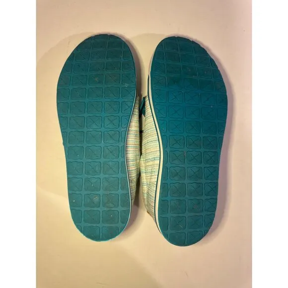 Twisted X Womens Shoes 8 Teal Hooey Loper Striped Beachy Casual Lace-Up Moccasin
