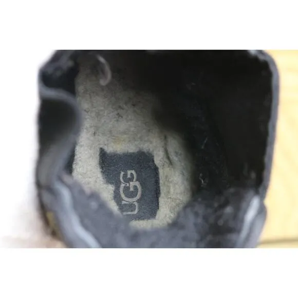 Ugg Boots Womens 7 Black Leather Neumel Platform Boot Chelsea Chunky Shoes