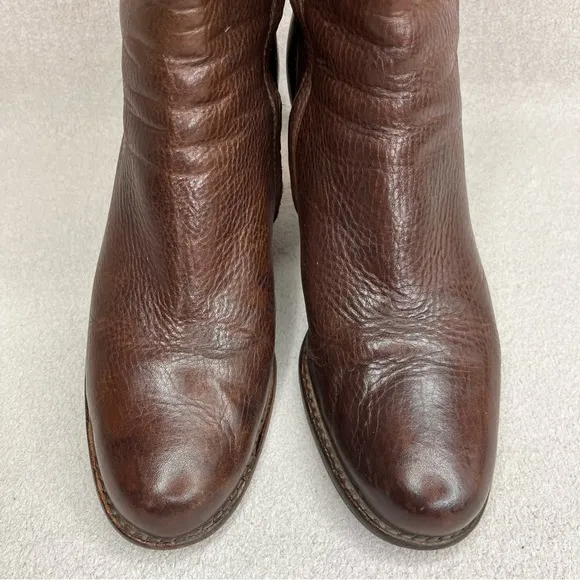 UGG Caroline Heeled Mid-Calf Boots-Brown Leather-Women’s 8-Classic-Y2K-Evening
