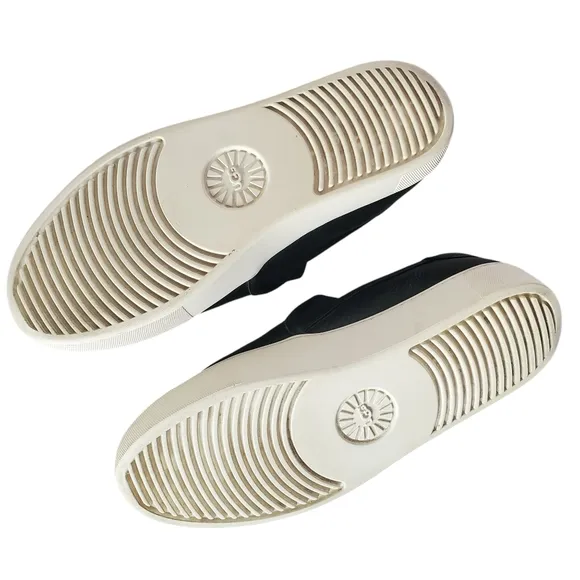 UGG Jass Black | White Leather Slip-On Comfort Shoes / Sneakers Women's Size 8