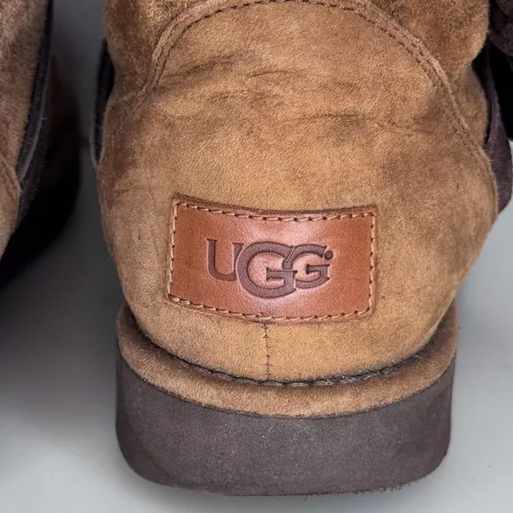 UGG Karisa Booties Ankle Boots with Buckle and Fringe Size 7