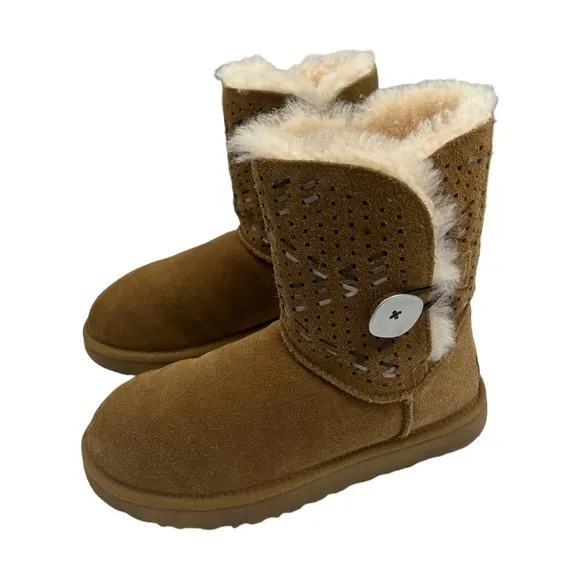 UGG Kids Ugg Bailey Button Tehuano Boots Tan 8
