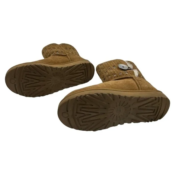 UGG Kids Ugg Bailey Button Tehuano Boots Tan 8