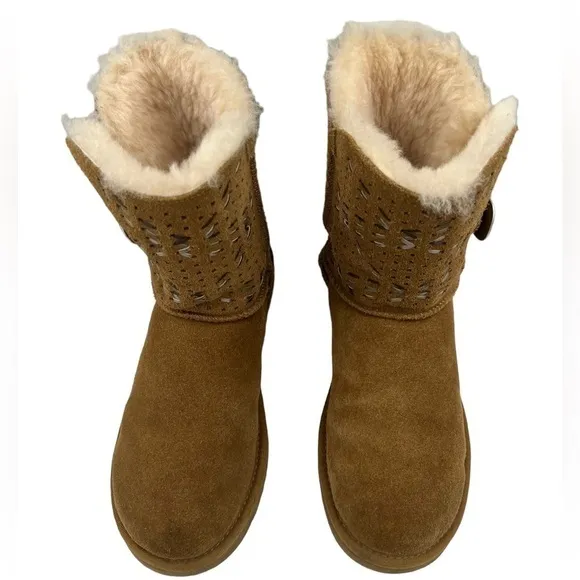 UGG Kids Ugg Bailey Button Tehuano Boots Tan 8
