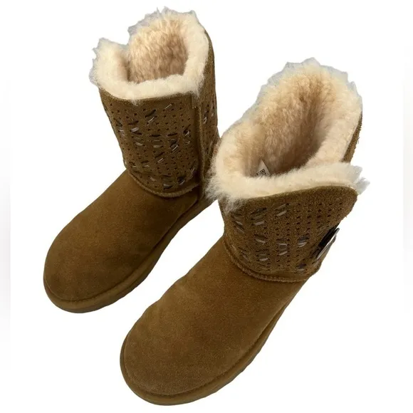 UGG Kids Ugg Bailey Button Tehuano Boots Tan 8