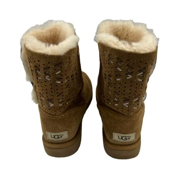 UGG Kids Ugg Bailey Button Tehuano Boots Tan 8