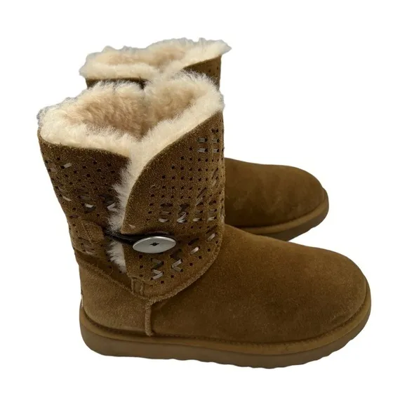 UGG Kids Ugg Bailey Button Tehuano Boots Tan 8