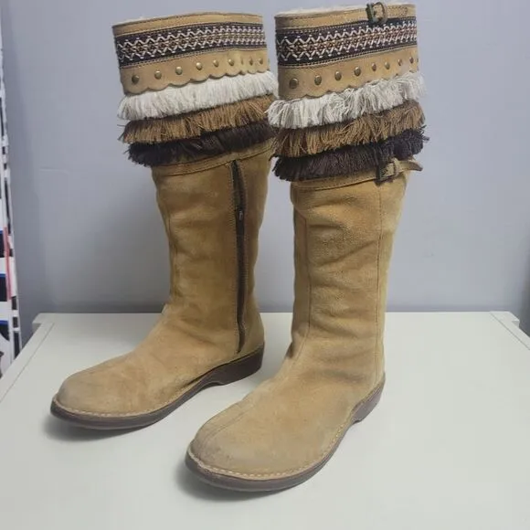 UGG 'Kiera' knee-high boots in tan suede size 8.5