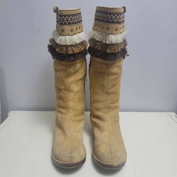 UGG 'Kiera' knee-high boots in tan suede size 8.5