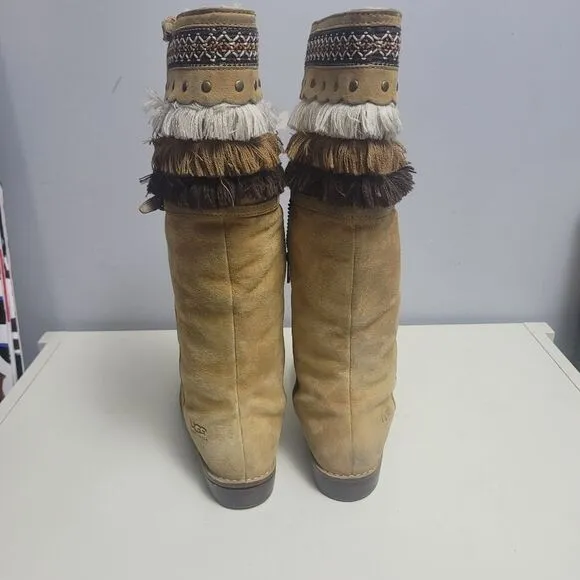 UGG 'Kiera' knee-high boots in tan suede size 8.5