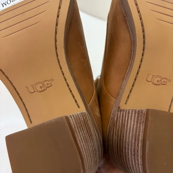 UGG Oriana Boots Brown Tan Nubuck Lace Up Zip Boho Block Heel Bootie Sz 8