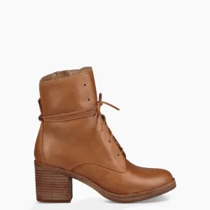 UGG Oriana Boots Brown Tan Nubuck Lace Up Zip Boho Block Heel Bootie Sz 8