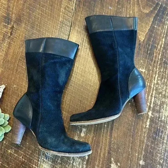 UGG | Vintage Black Suede Tall Boots with 3” Heel