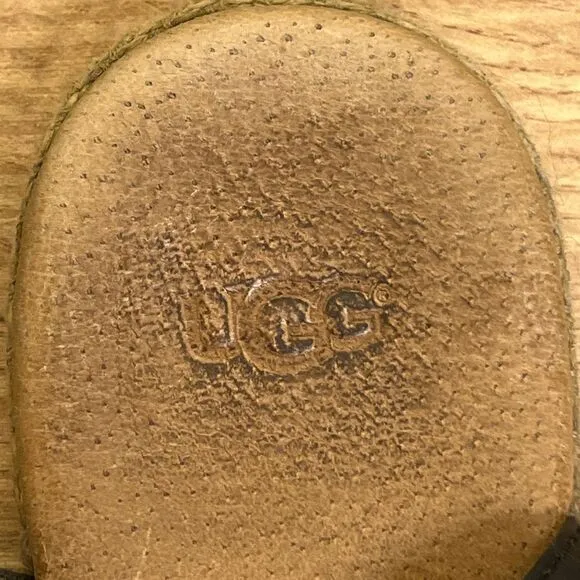UGG Womens Lanette Sandals Size 8 Black Leather Summer Spring Break‎ Vacation