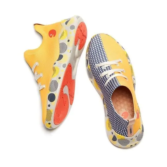 UIN Kid's Fashion Sneakers Casual Boys Girls Travel Shoes Mijas (Grey &amp; Yellow)