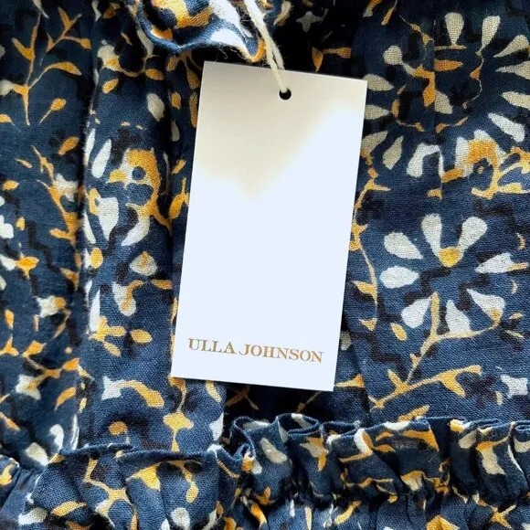 Ulla Johnson ‘Asha” Tiered Mini Skirt in Azul