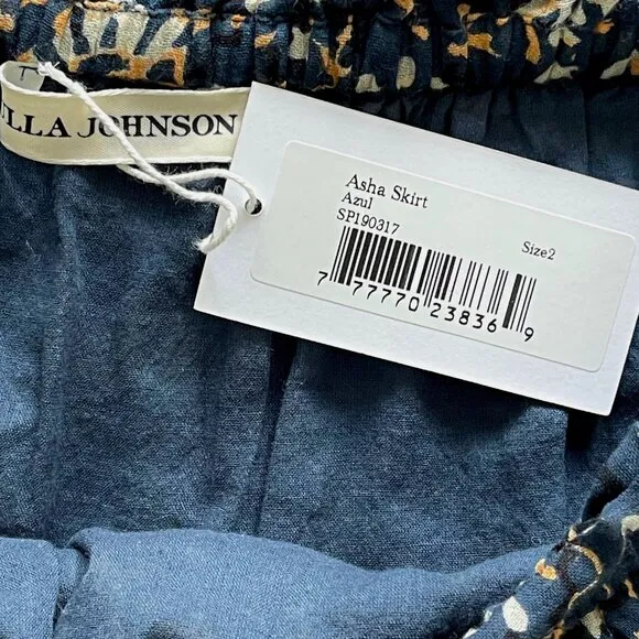 Ulla Johnson ‘Asha” Tiered Mini Skirt in Azul