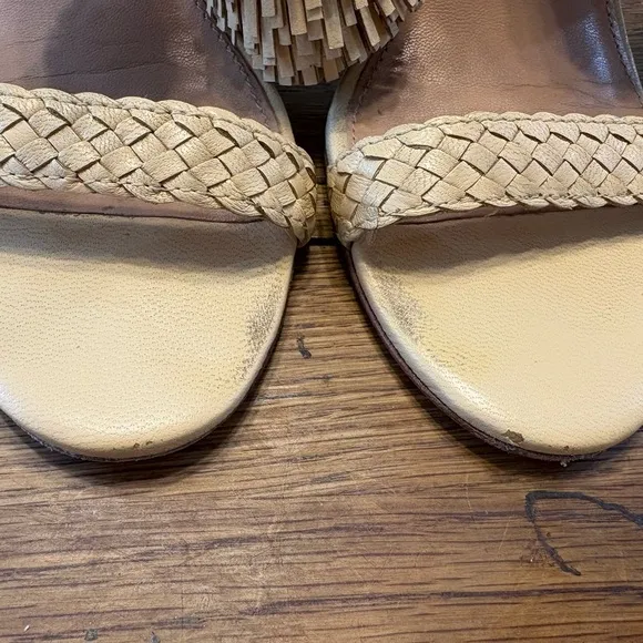 Ulla Johnson- “Clara” Leather Braided Boho Chic Artisan Sandal in Natural sz 6.5