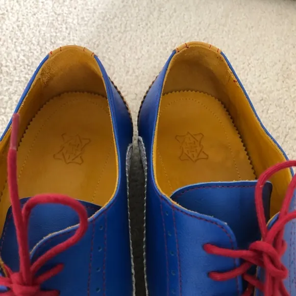 Undandy Men's Blue Green Wingtip Lace-up Oxford Dress Sneaker Shoes Size 46