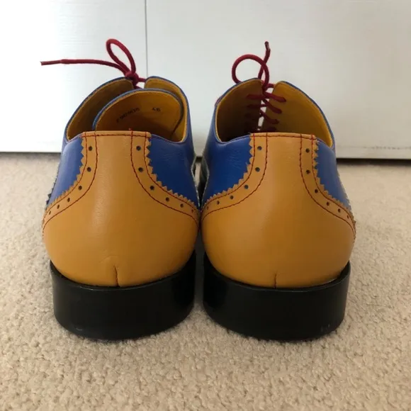 Undandy Men's Blue Green Wingtip Lace-up Oxford Dress Sneaker Shoes Size 46