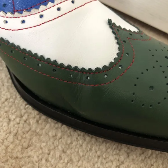 Undandy Men's Blue Green Wingtip Lace-up Oxford Dress Sneaker Shoes Size 46