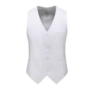 UNINUKOO Mens Slim Fit Four Button Tuxedo Waistcoat