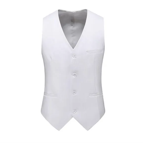 UNINUKOO Mens Slim Fit Four Button Tuxedo Waistcoat