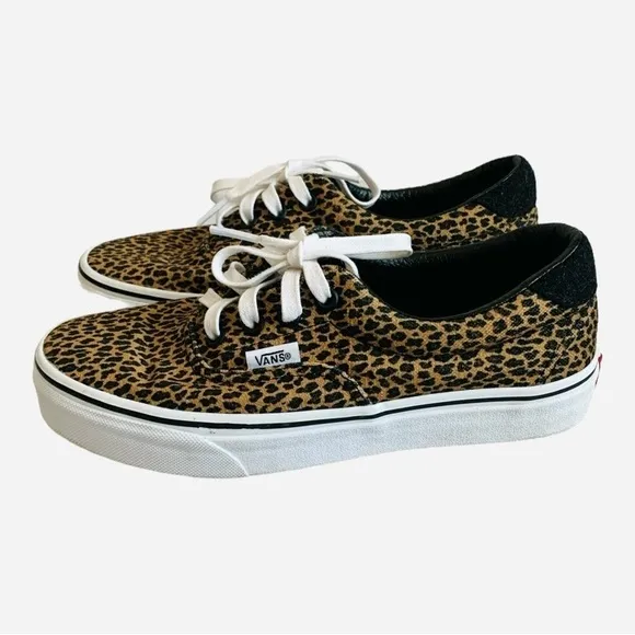 Unisex Shoes VANS Leopard Print Sneakers Lace Up Athletic Shoes Skateboard Shoes