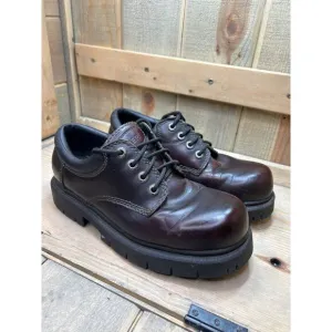 US9 Skechers Bordeaux Leather Chunky Oxford Shoes Y2K MENS EU42 Oxblood